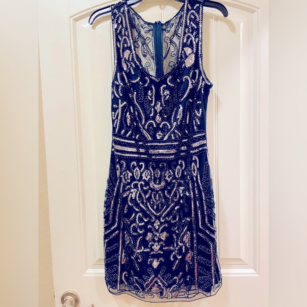 Gianna Bini Navy/Silver Sequined Dress